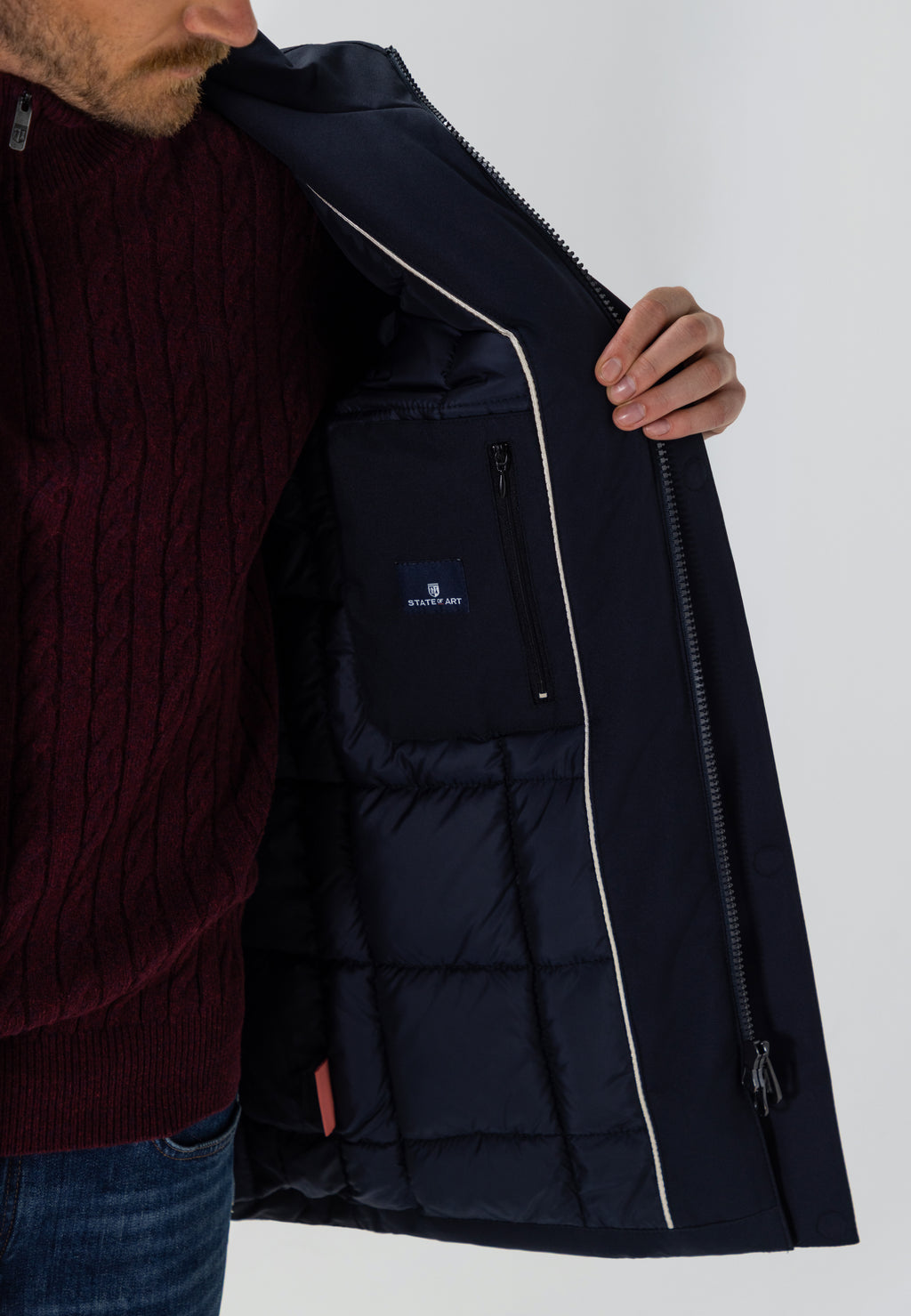 Parka with detachable hood