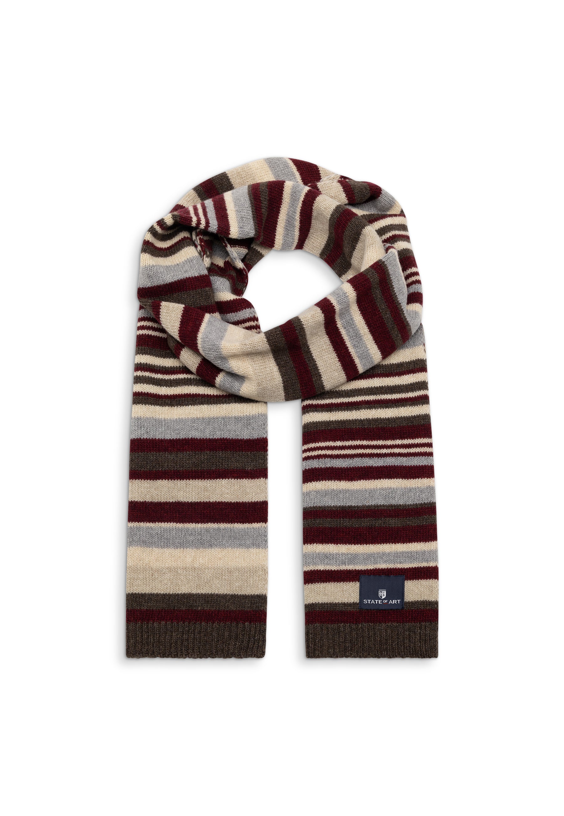 Striped wool-blend scarf
