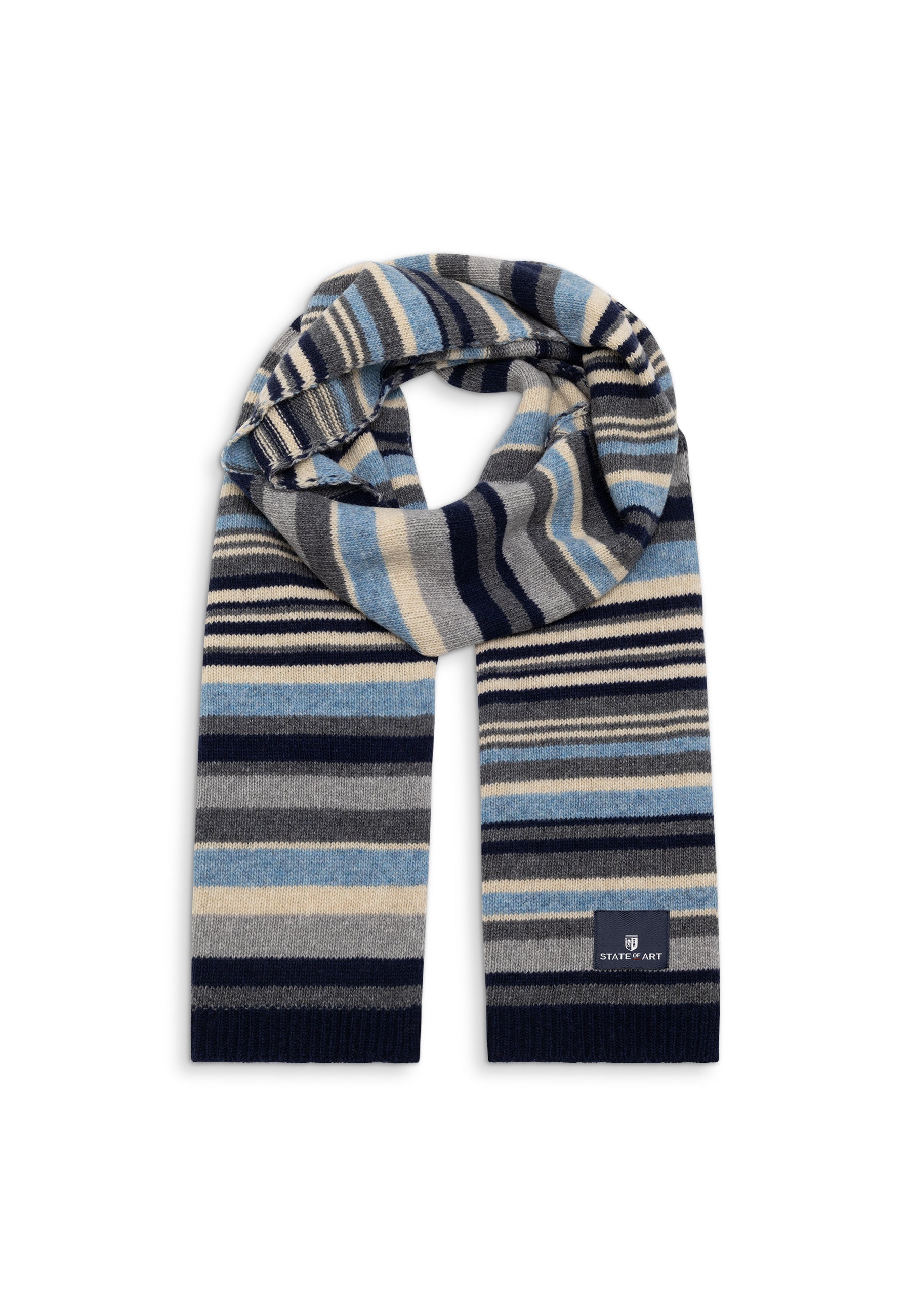 Striped wool-blend scarf