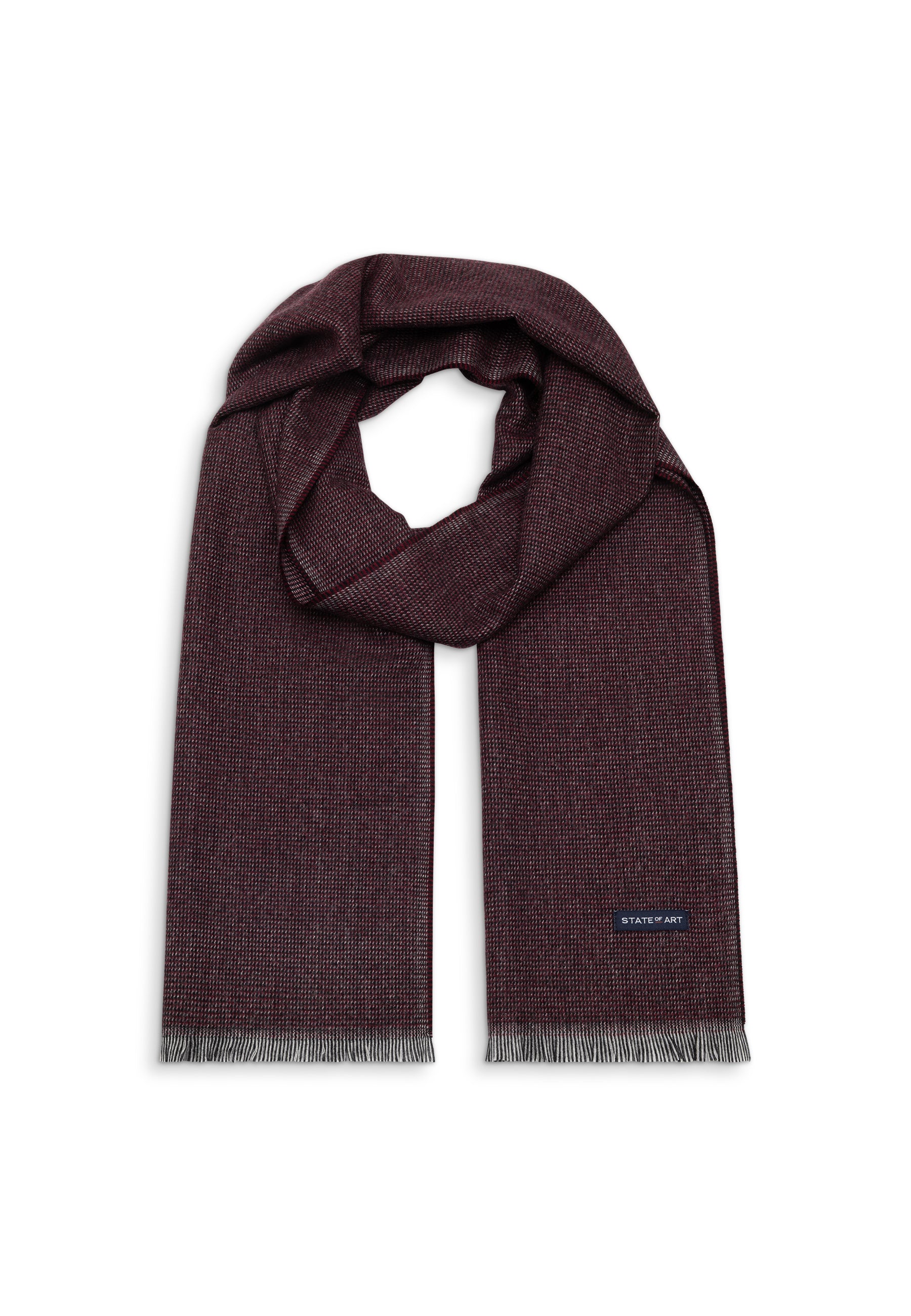 Checked wool-blend scarf