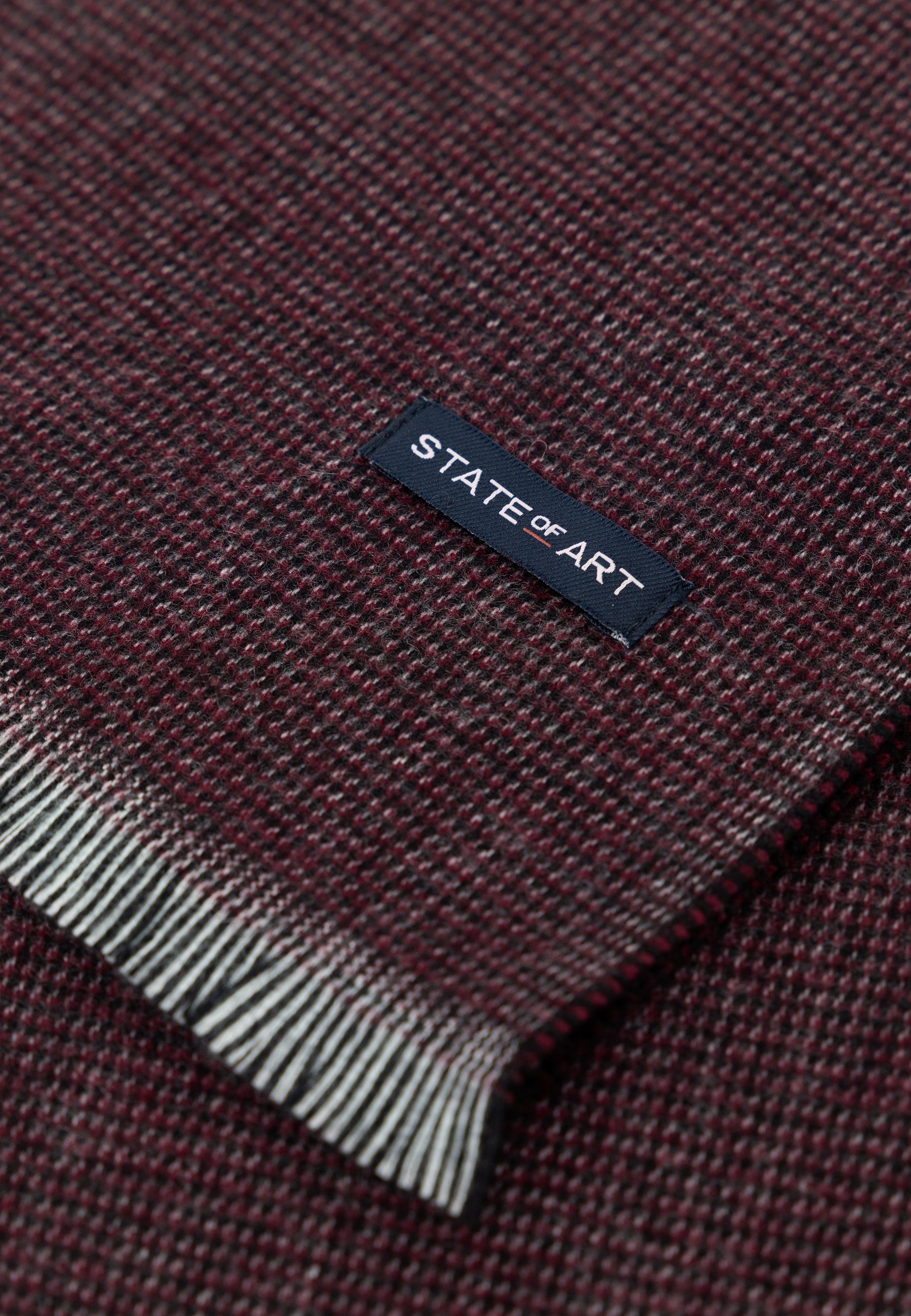 Checked wool-blend scarf
