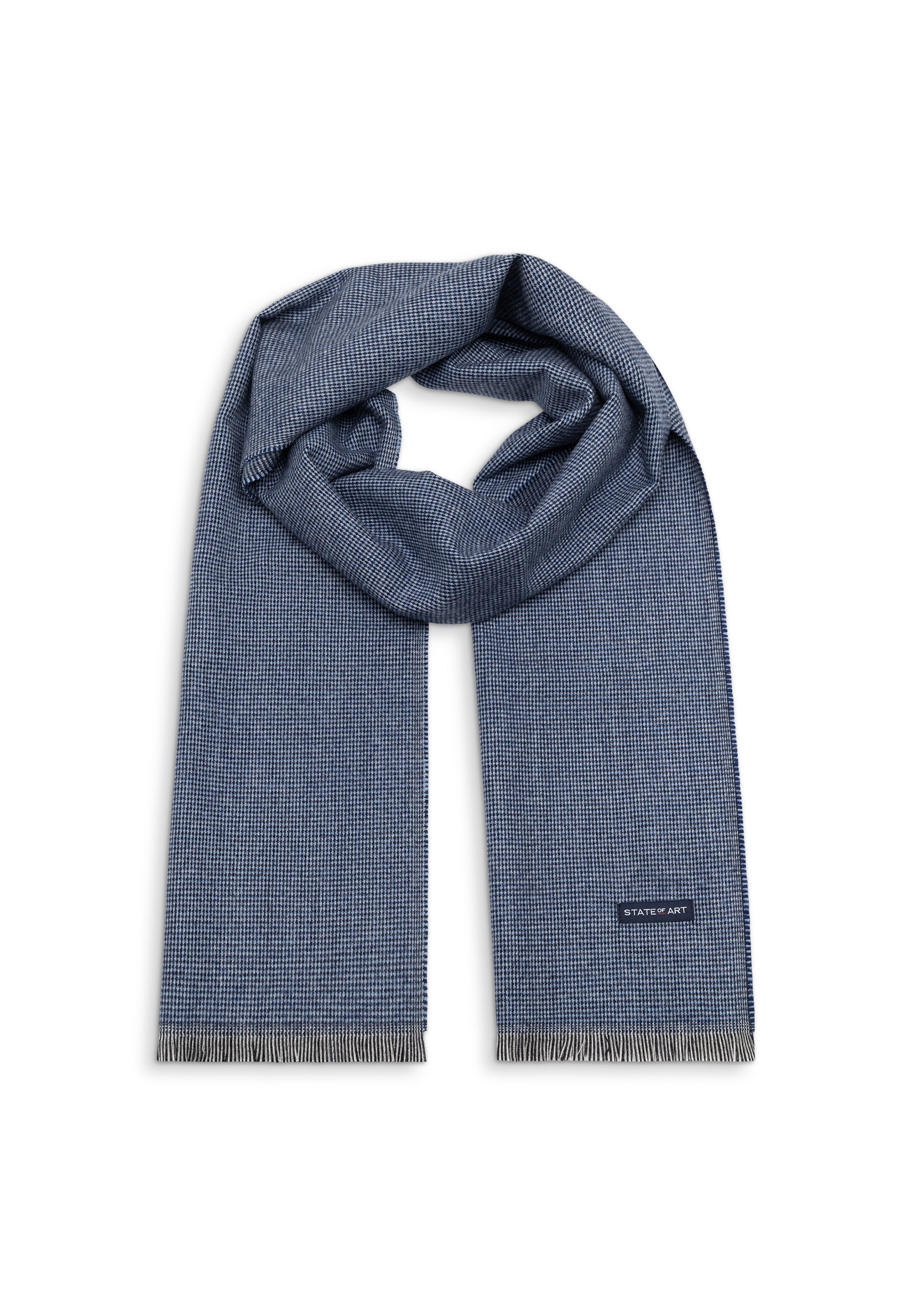 Checked wool-blend scarf