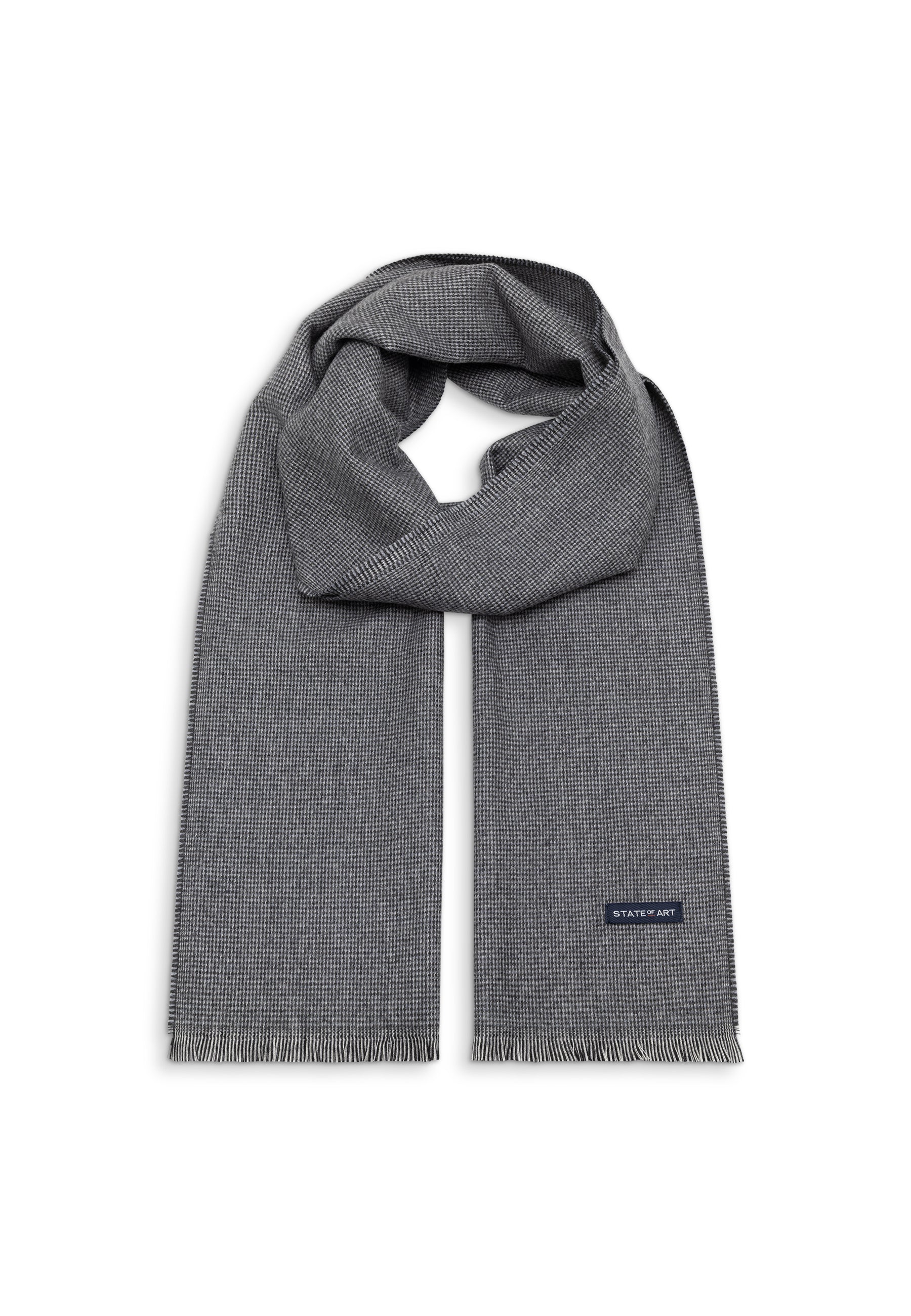 Checked wool-blend scarf