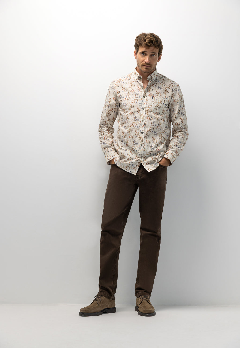 Overhemd met botanische all-over print