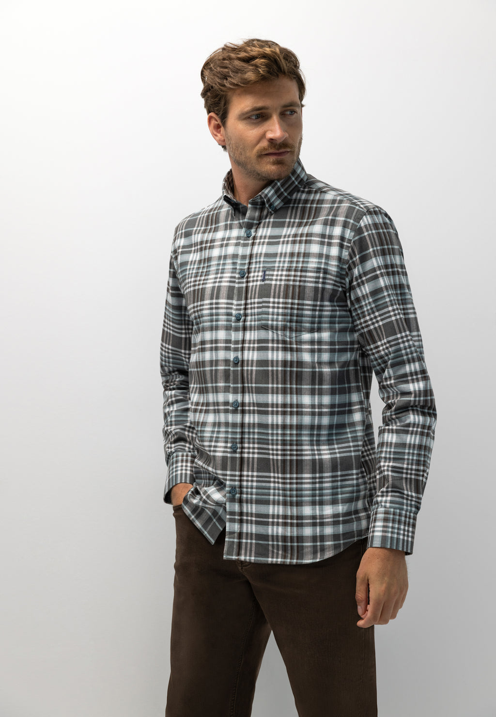 Shirt with check pattern