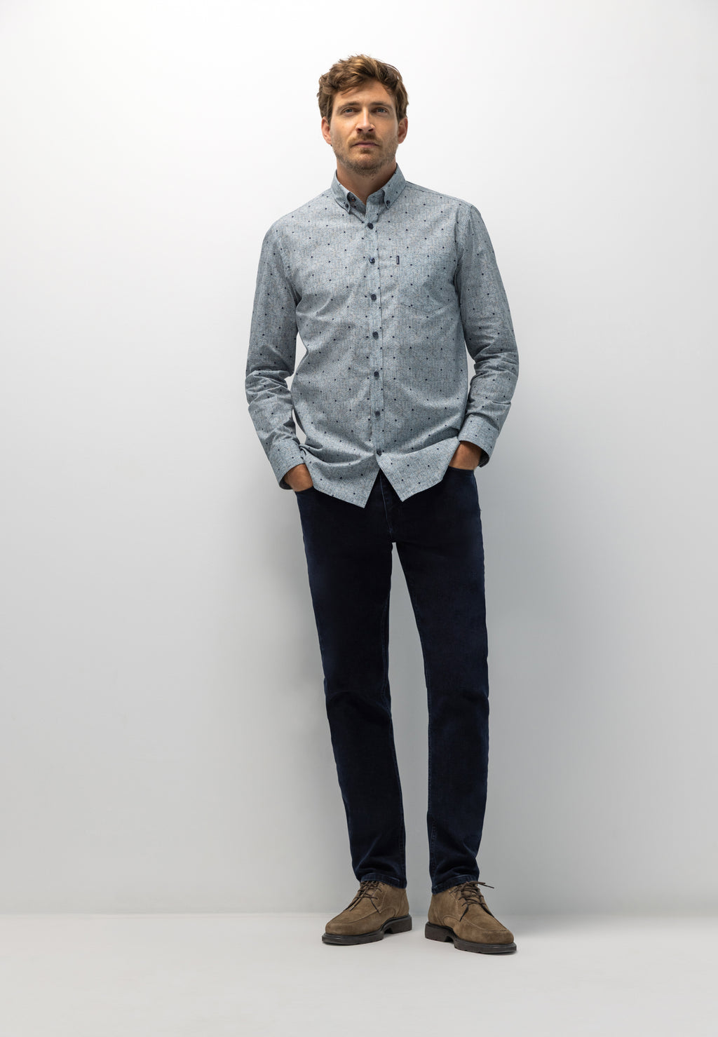 Chemise en popeline brossée