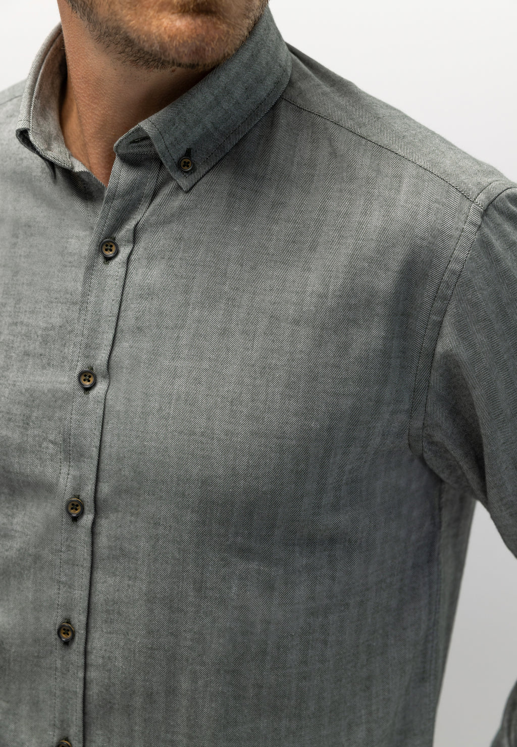 Shirt with herringbone pattern