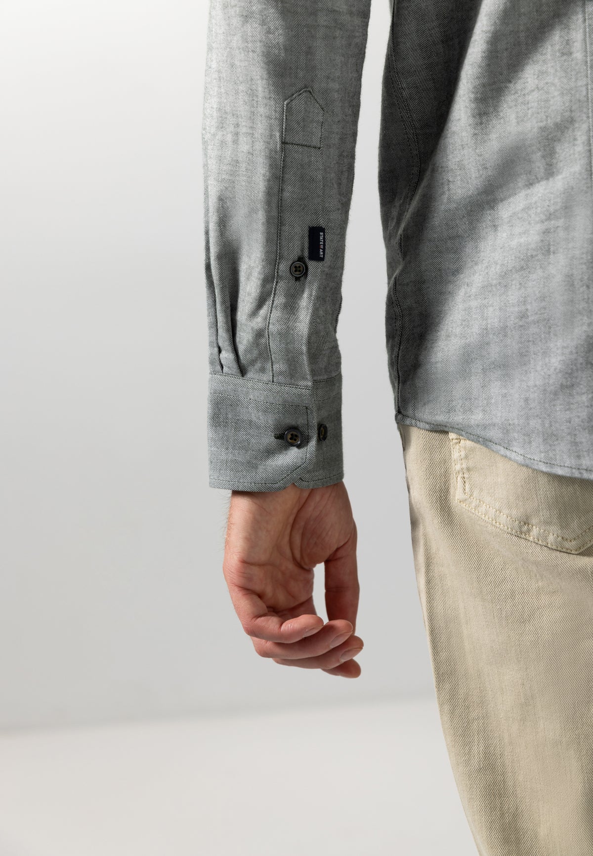 Shirt with herringbone pattern