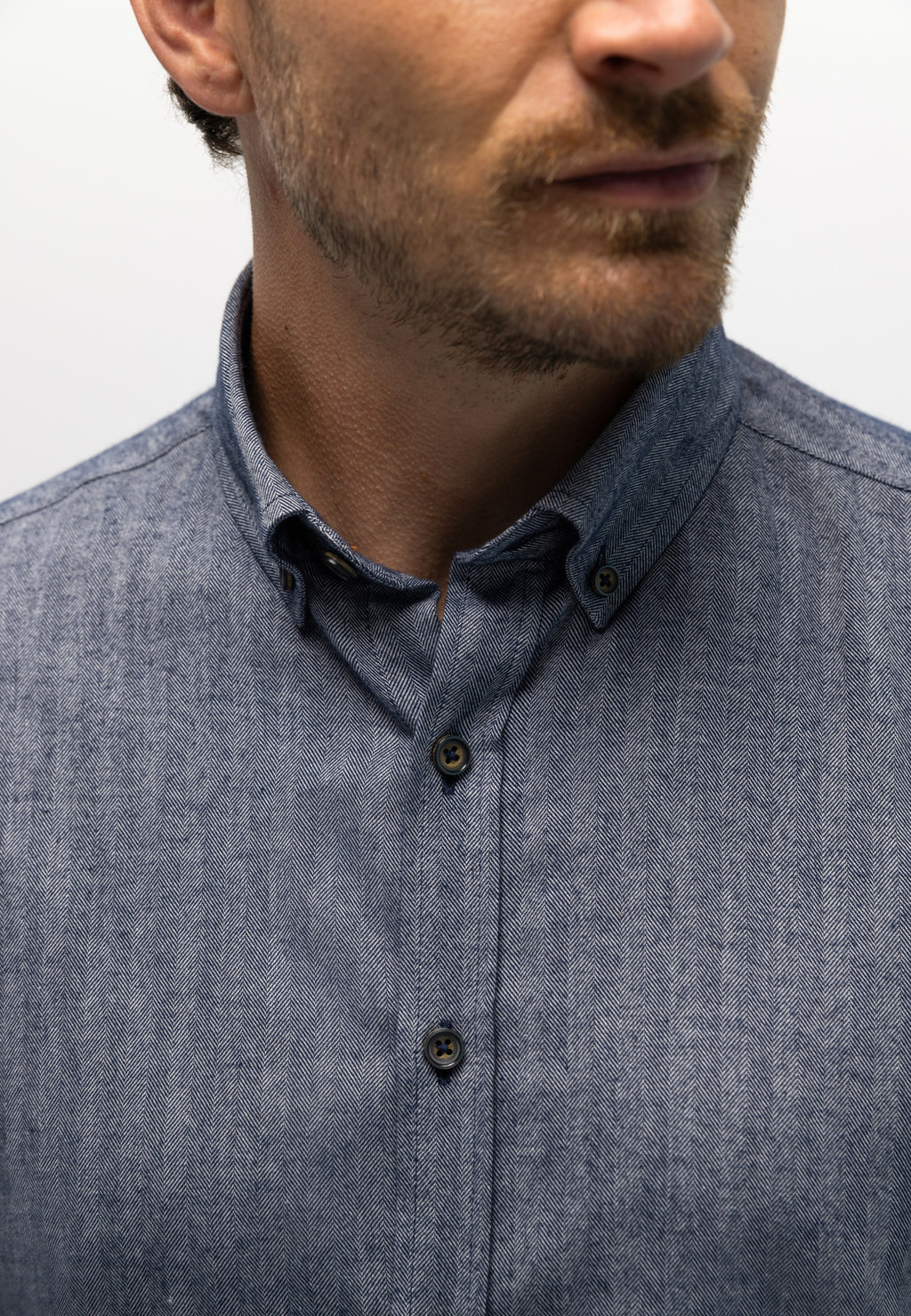 Shirt with herringbone pattern