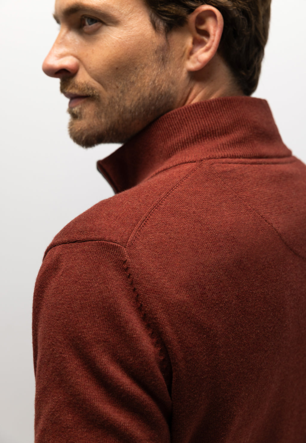 Cotton jumper with half zip