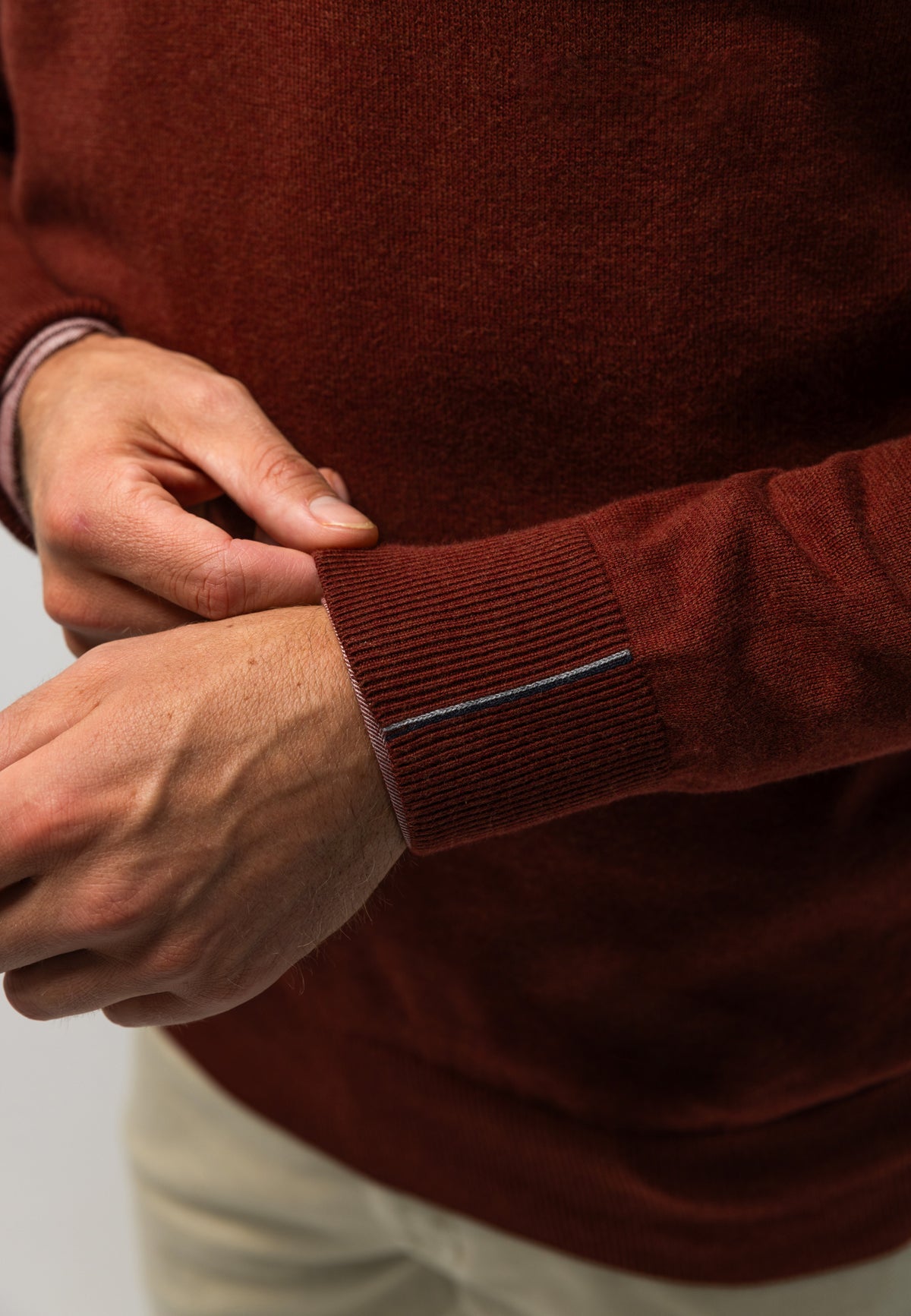 Cotton jumper with half zip