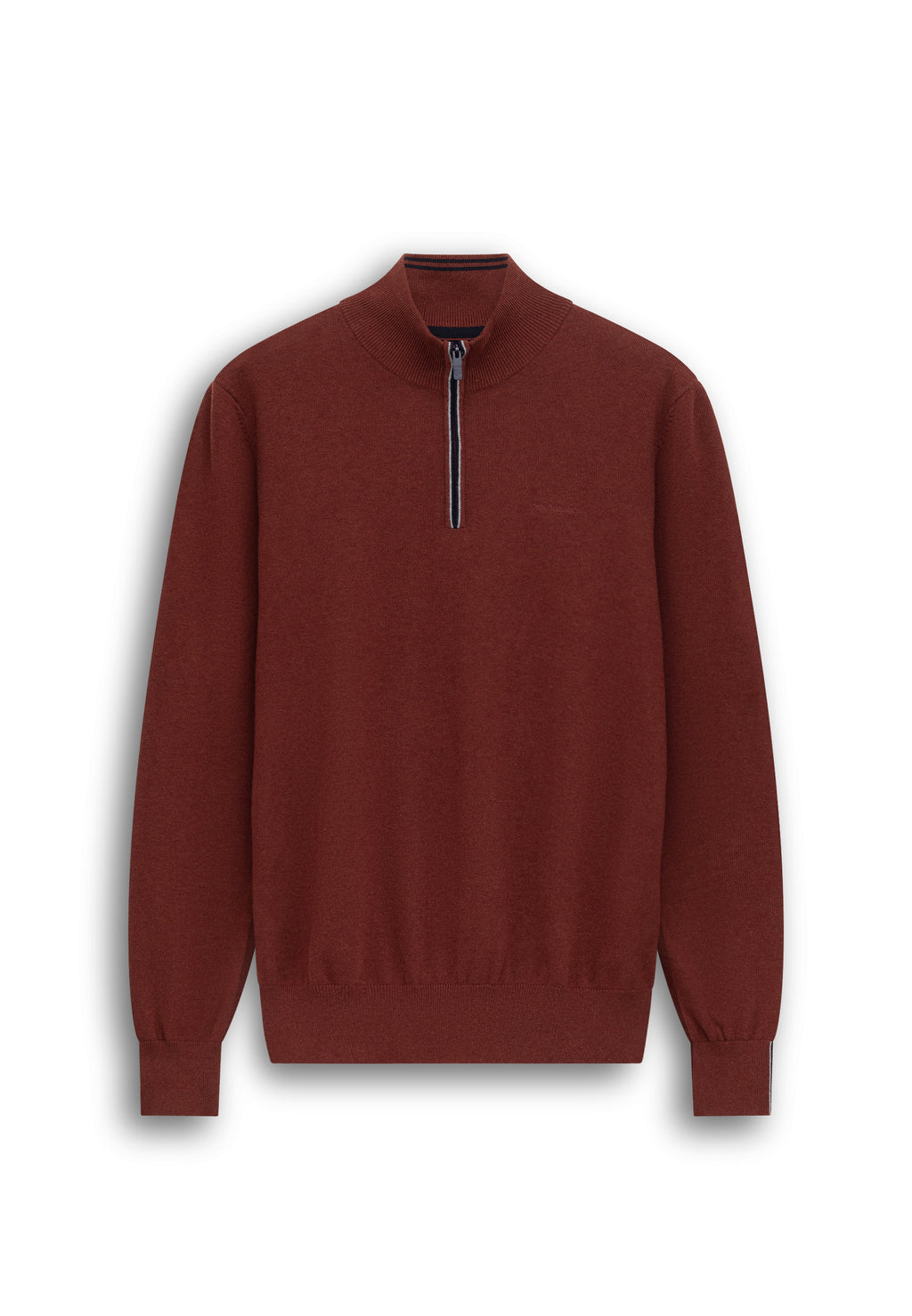Cotton jumper with half zip