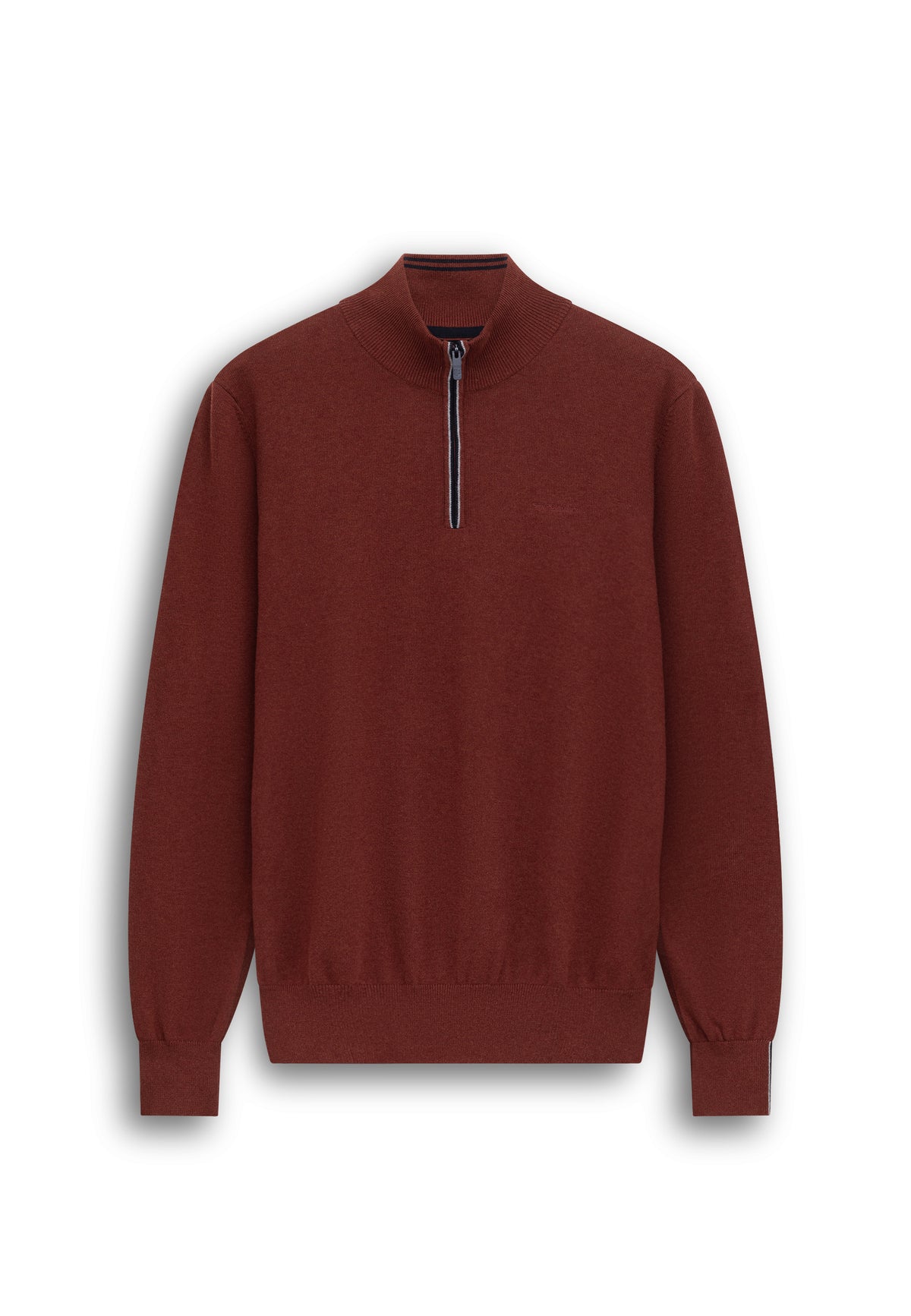 Cotton jumper with half zip