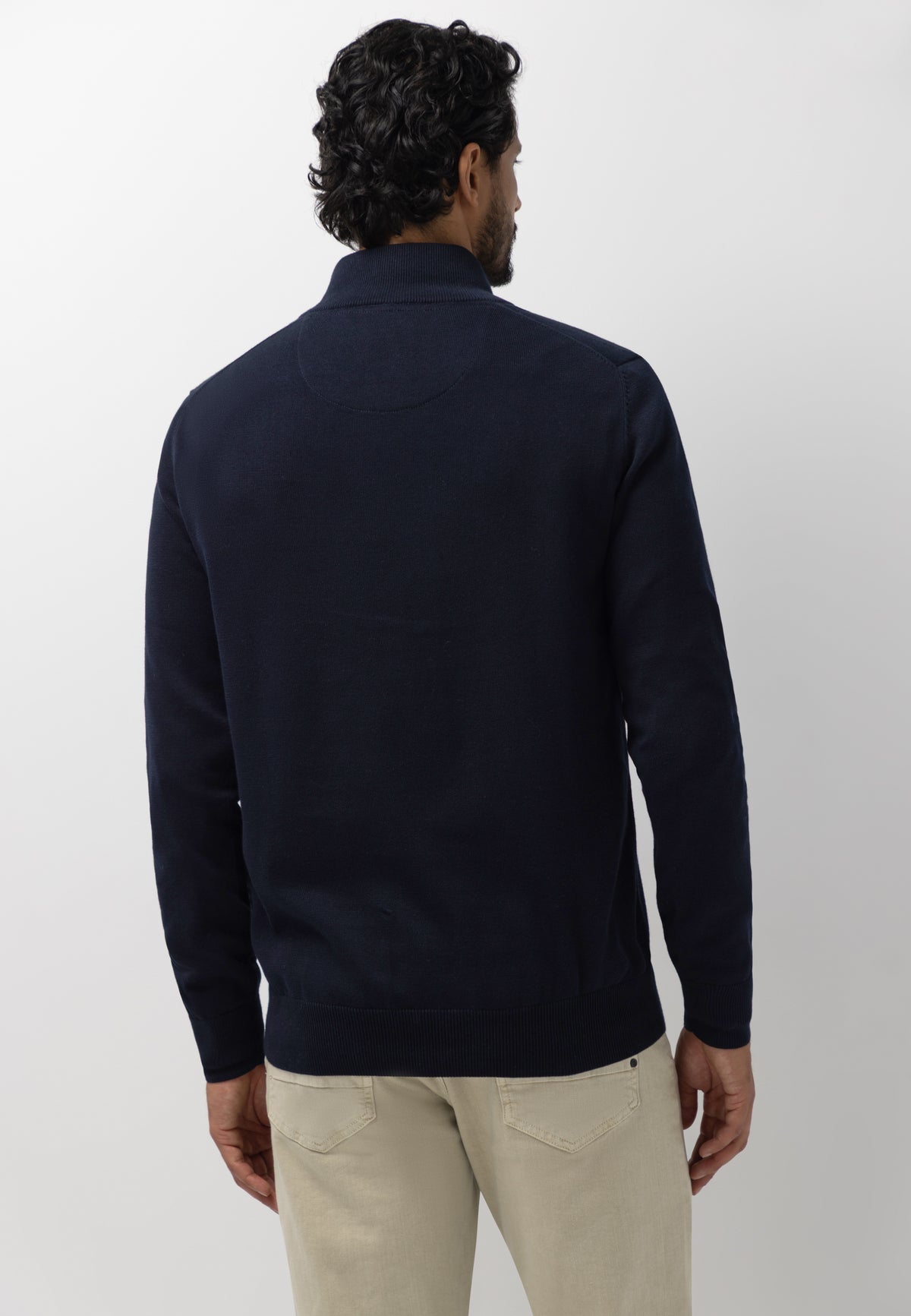 Pull en coton à demi-zip