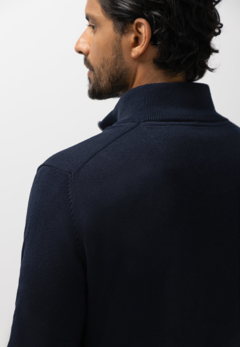Cotton jumper with half zip