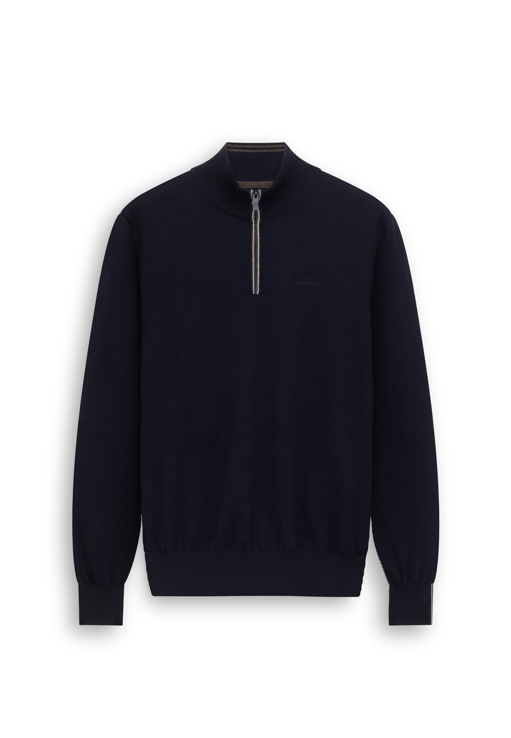 Cotton jumper with half zip