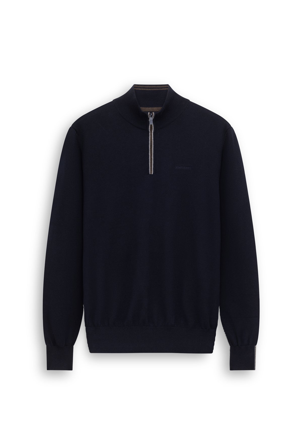 Cotton jumper with half zip