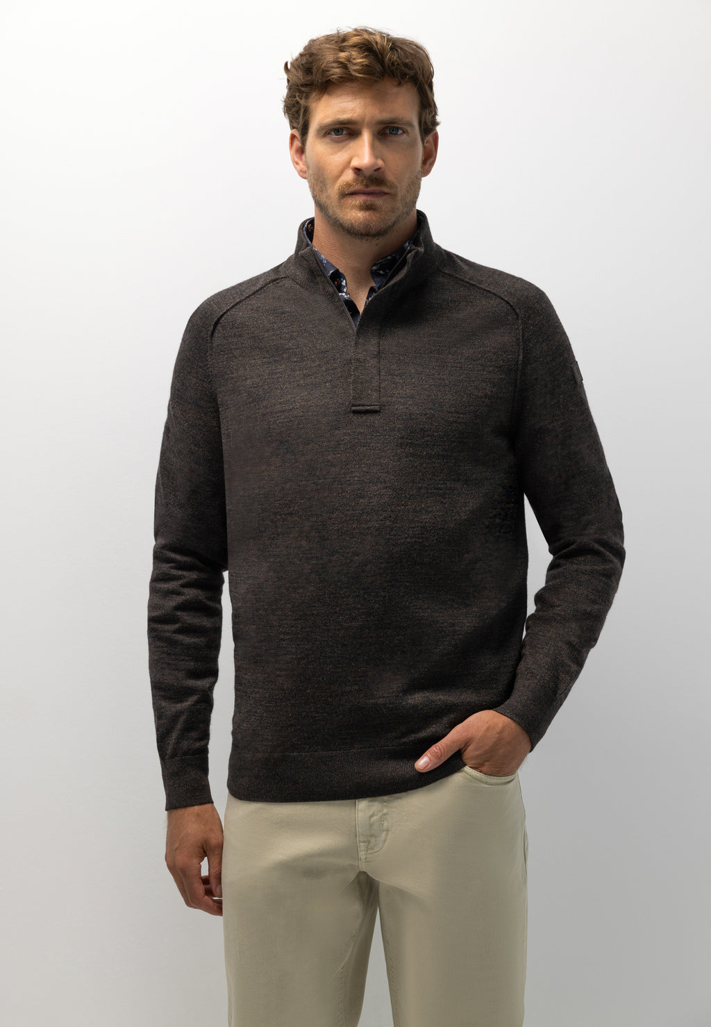 Pull chiné à manches marteau