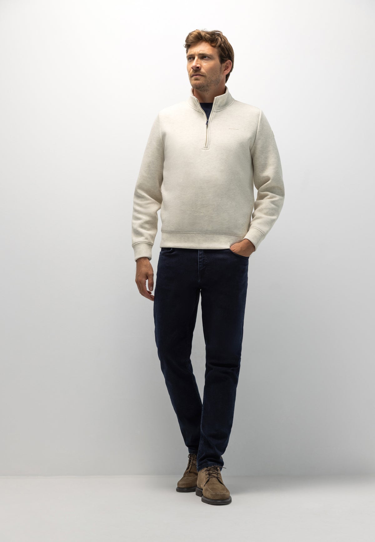 Sweatshirt met halve rits