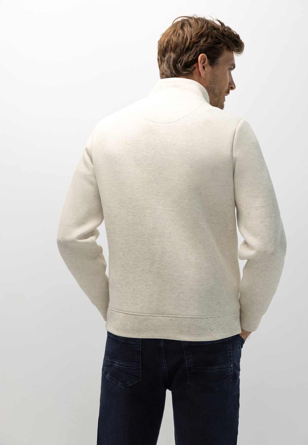 Sweatshirt met halve rits