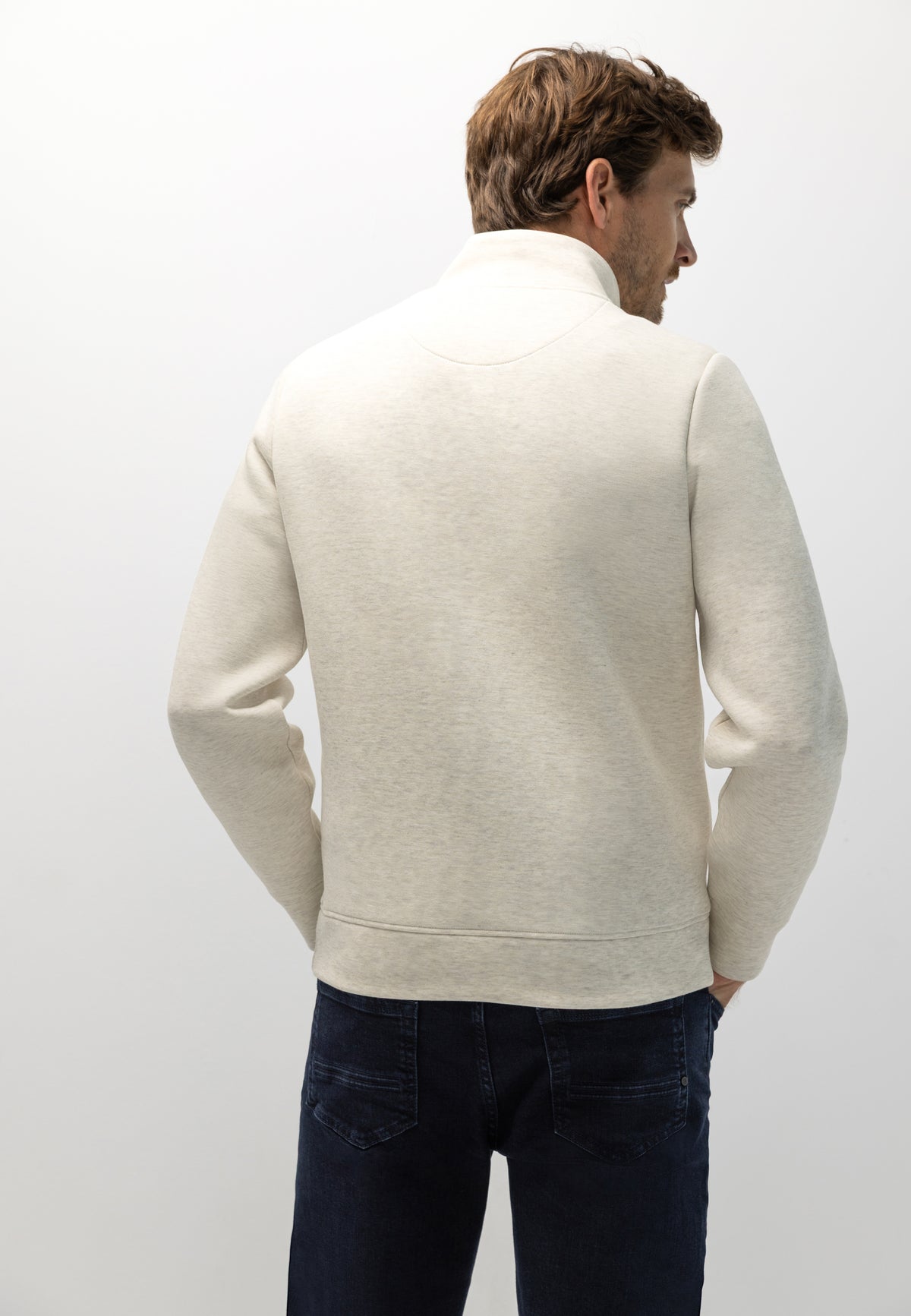 Sweatshirt met halve rits