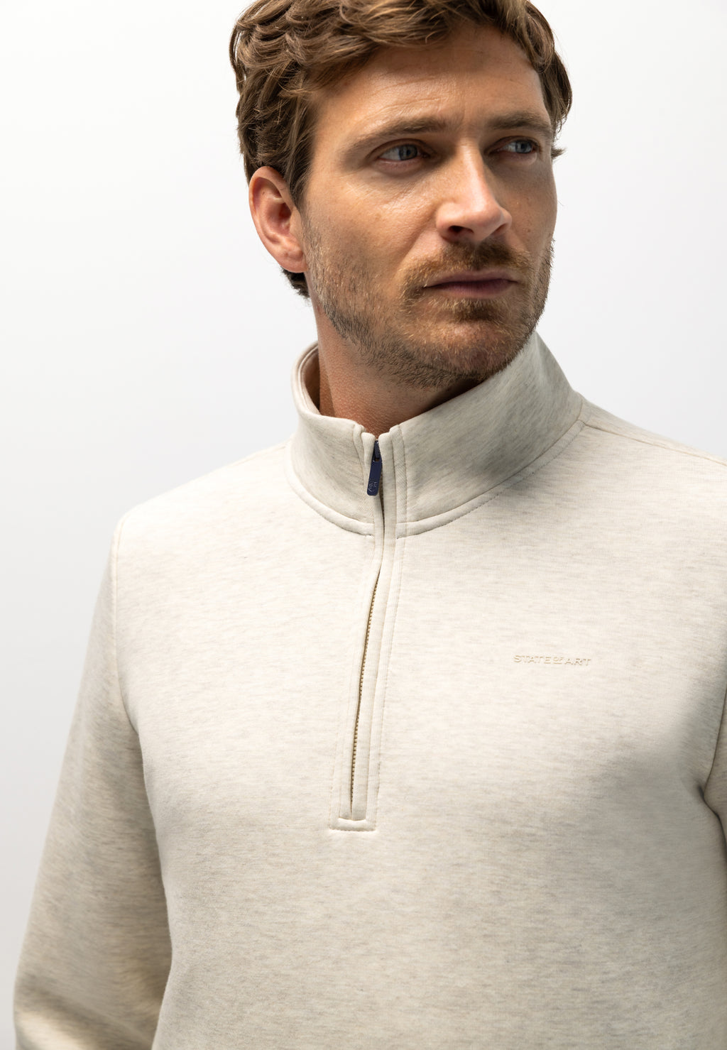 Sweatshirt met halve rits
