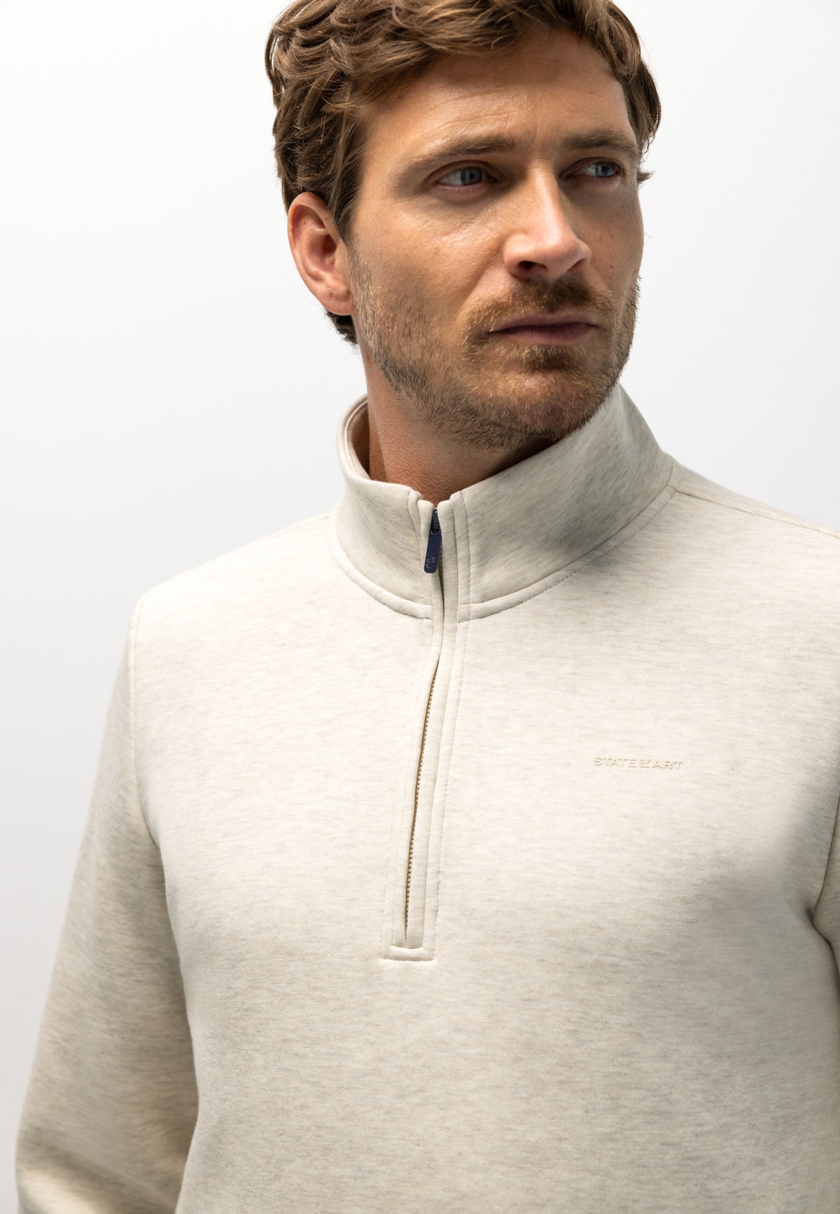 Sweatshirt met halve rits