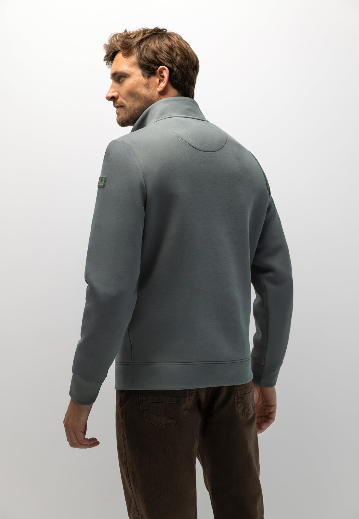 Sweatshirt met halve rits