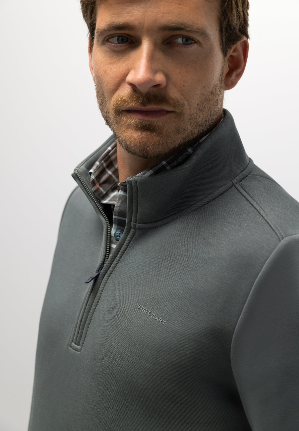 Sweatshirt met halve rits