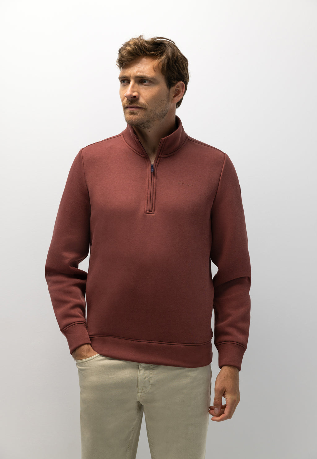 Sweatshirt met halve rits