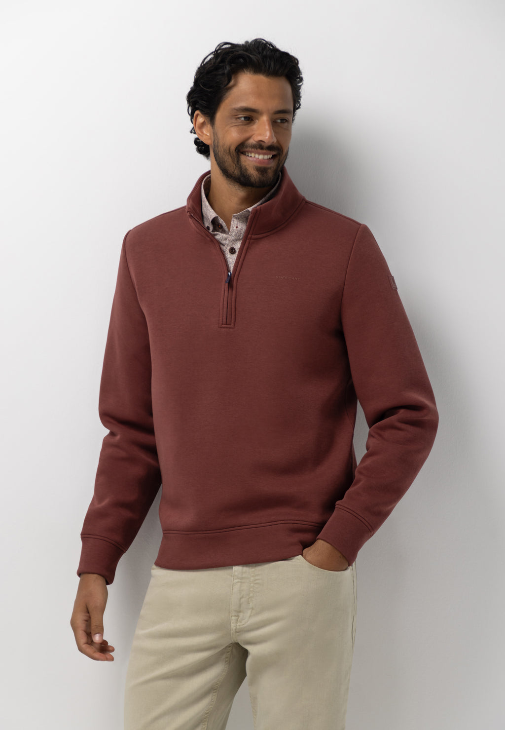 Sweatshirt mit halbem Reißverschluss