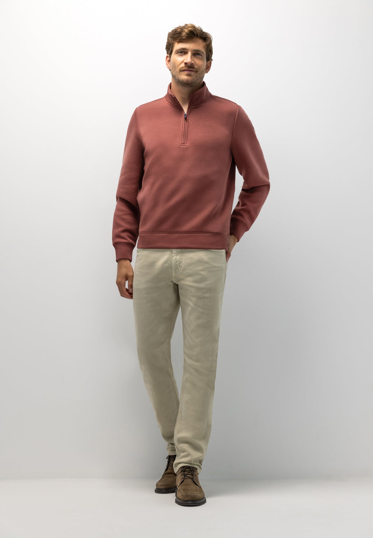 Sweatshirt met halve rits