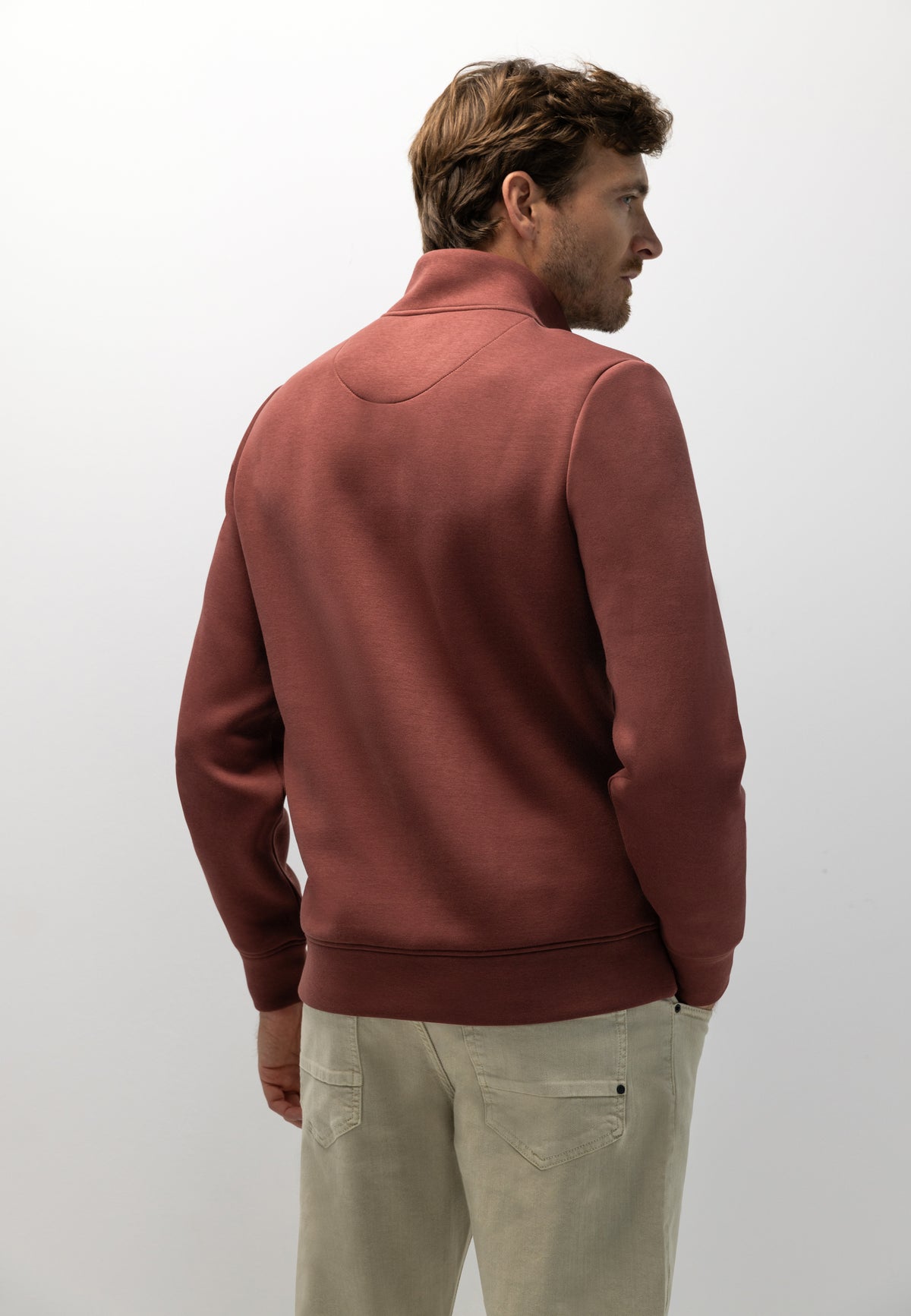Sweatshirt met halve rits