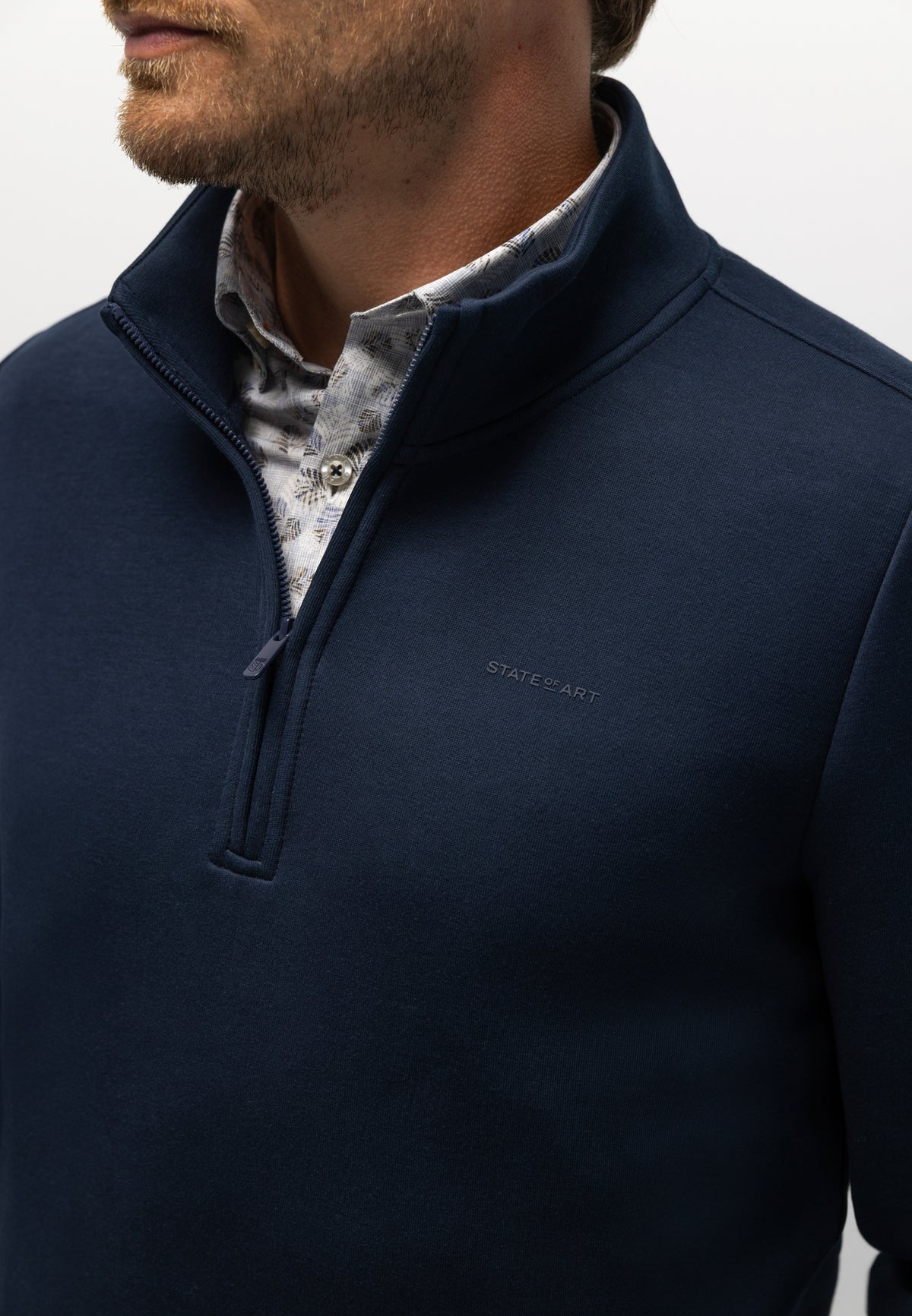 Sweatshirt met halve rits