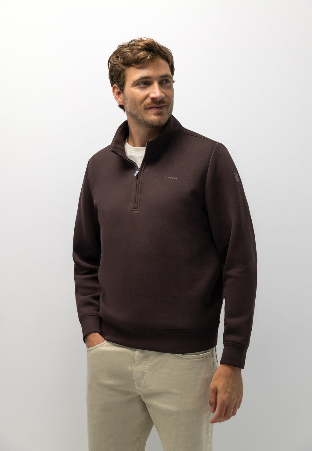 Sweatshirt met halve rits