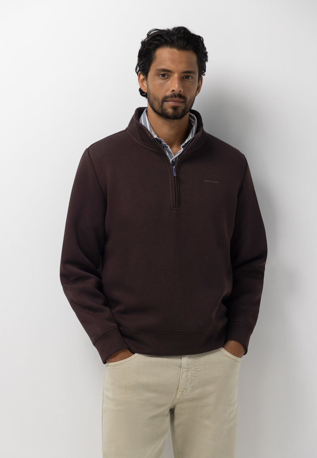 Sweatshirt mit halbem Reißverschluss