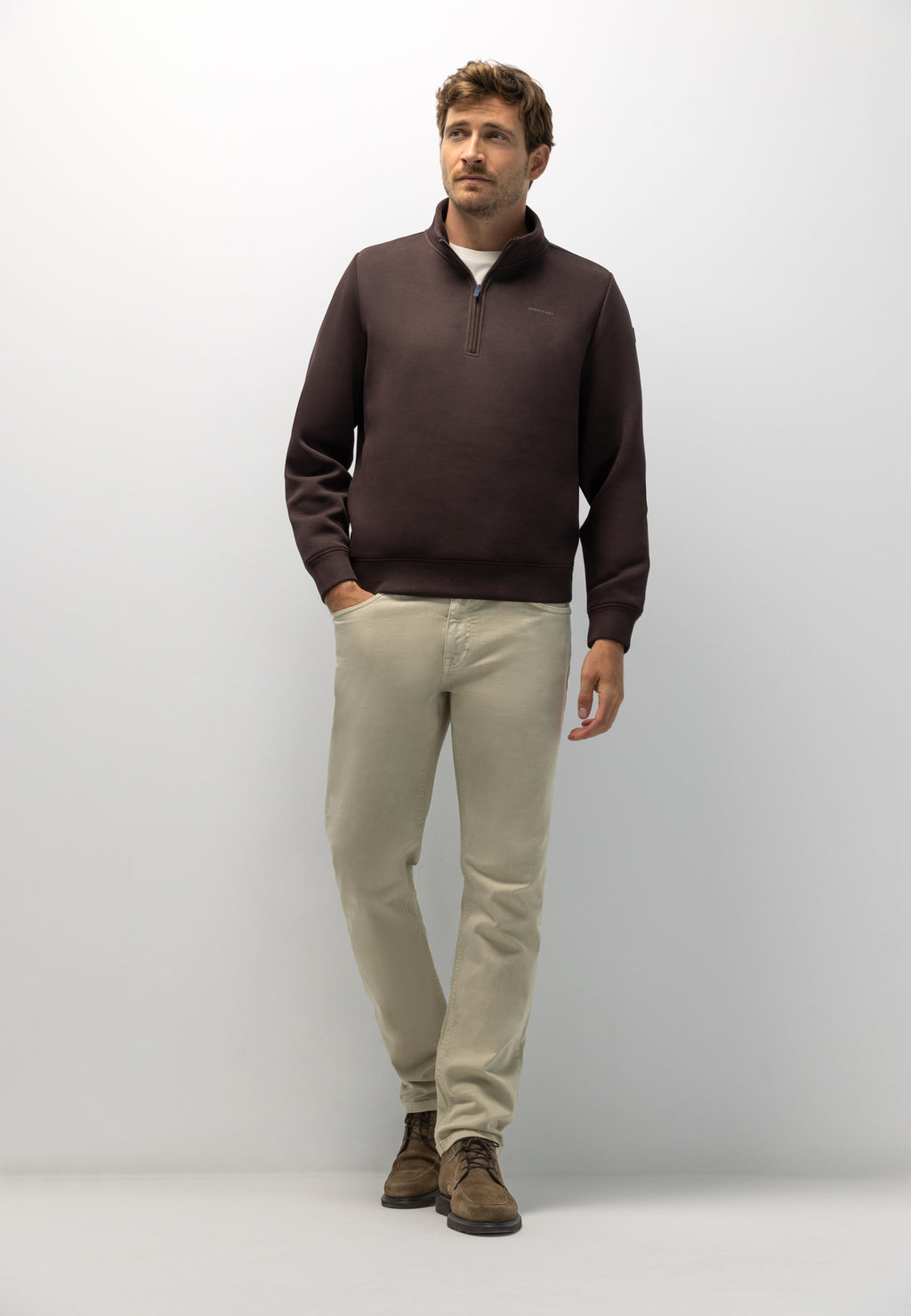 Sweatshirt met halve rits