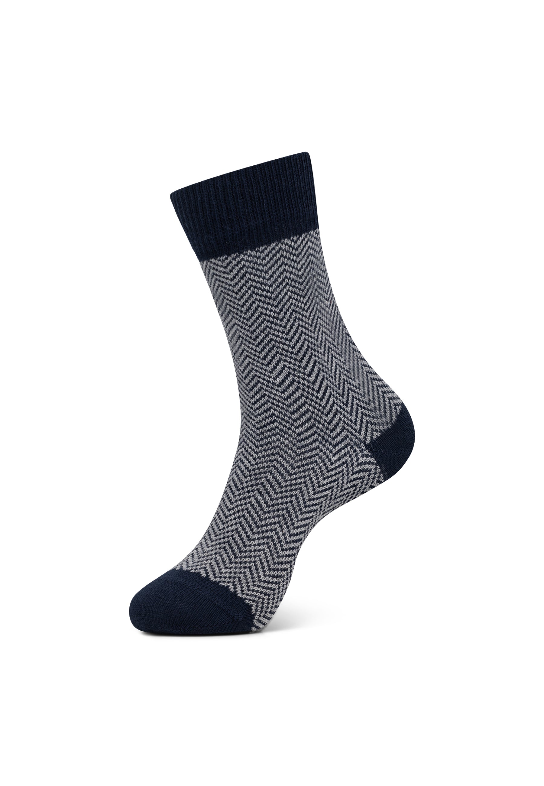 Socks with herringbone pattern