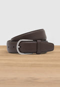 Cow leather belt with grain embossing