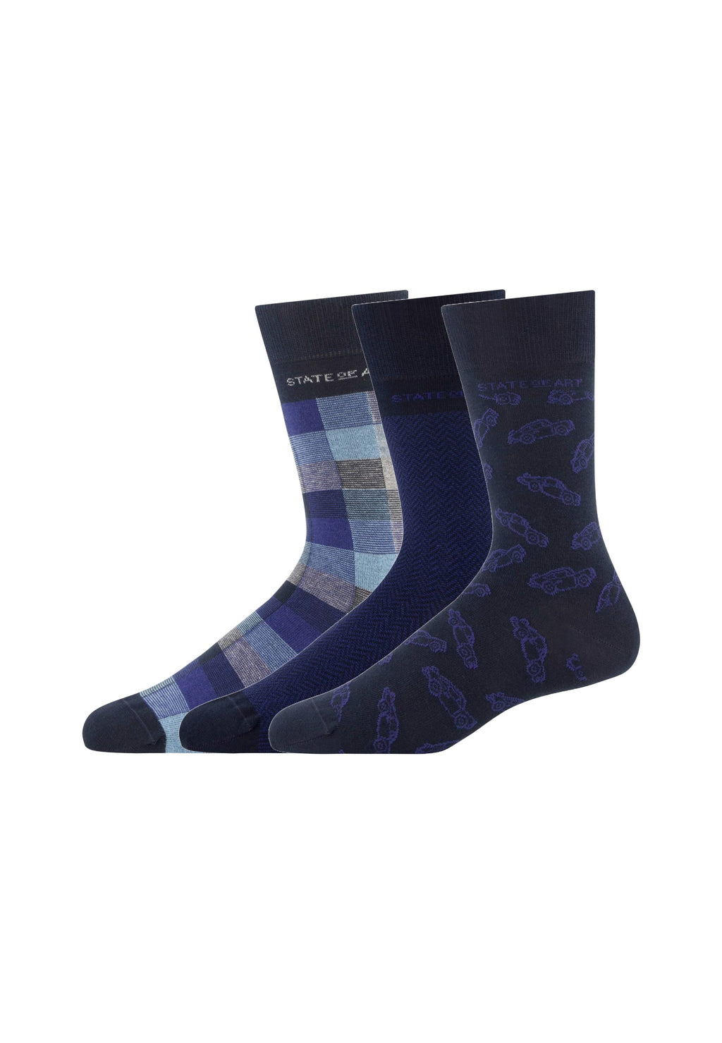 Lot de 3 paires de chaussettes bleues