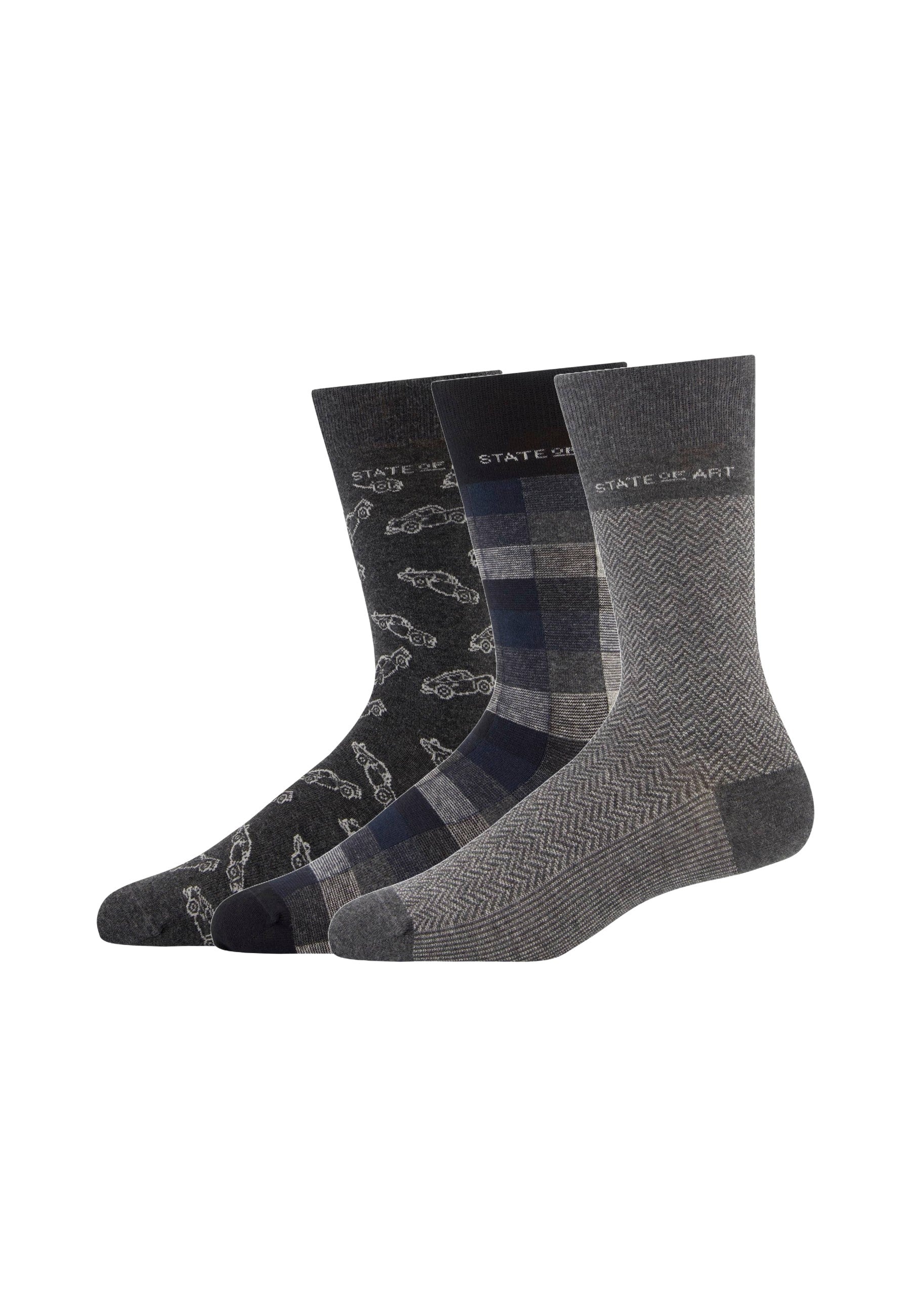 Set of 3 pairs of grey socks