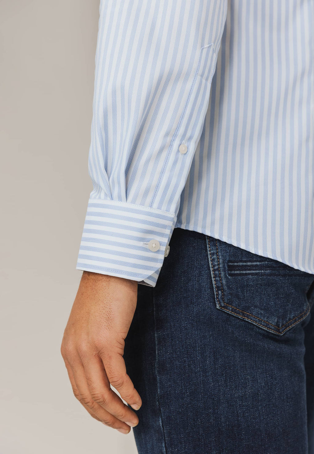 ESSENTIALS shirt with stripe pattern
