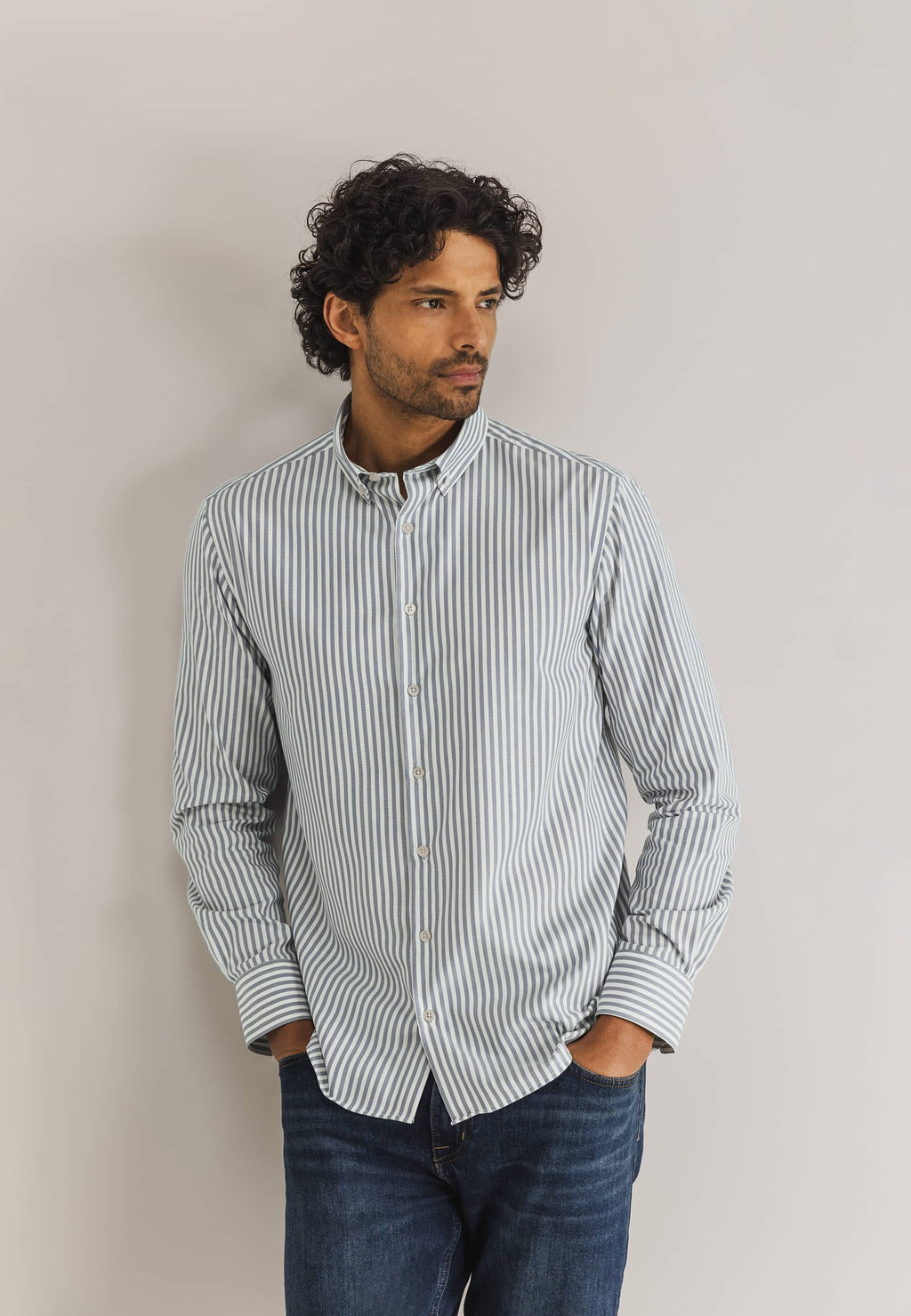 ESSENTIALS shirt with stripe pattern