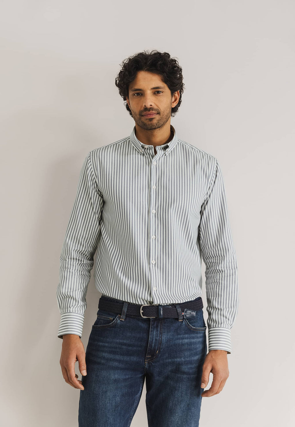 ESSENTIALS shirt with stripe pattern