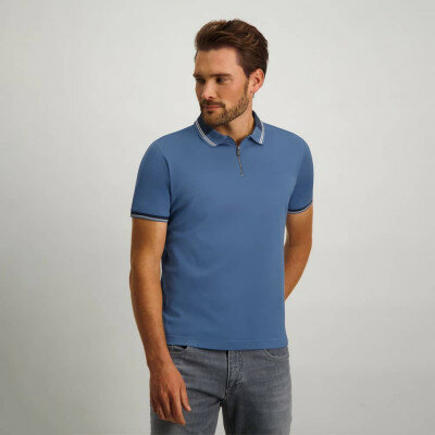 Poloshirt-mit-Kontrast-Details---grau-blau/marine