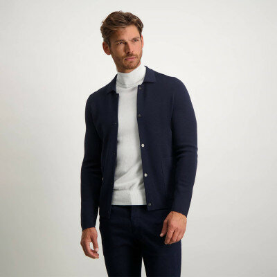 Modern-Classics-cardigan-with-turn-down-collar---dark-blue-plain