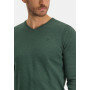 Jumper-of-organic-cotton-with-brand-logo---dark-green-plain