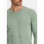 V-neck-jumper-with-a-regular-fit---leafgreen-plain