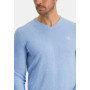V-neck-jumper-with-a-regular-fit---blue-plain