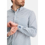 Poplin-overhemd-met-grafische-print---bladgroen/grijsblauw